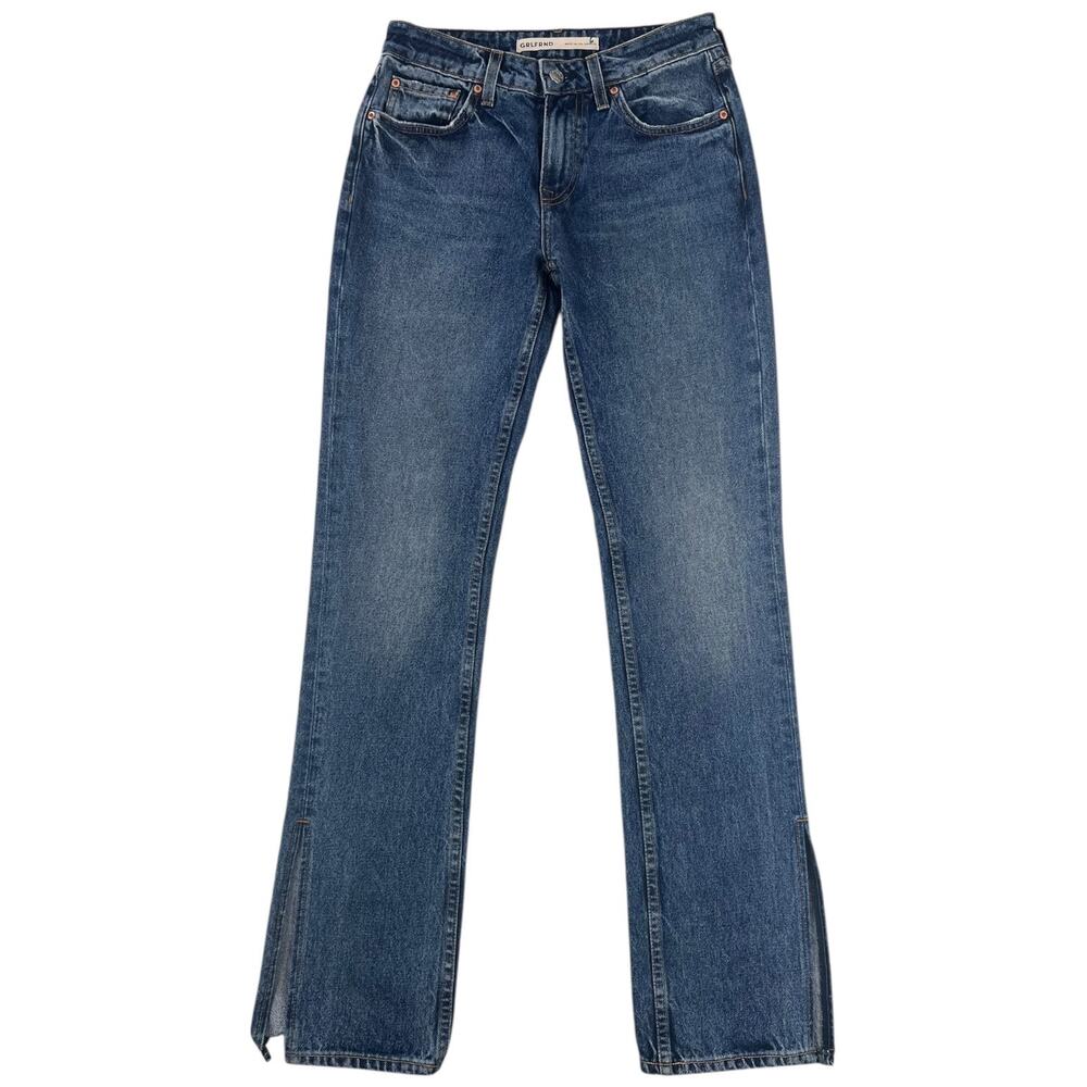 GRLFRND The Hailey Low Rise Slim Boot Jeans w Slit East Village Medium Wash - 24